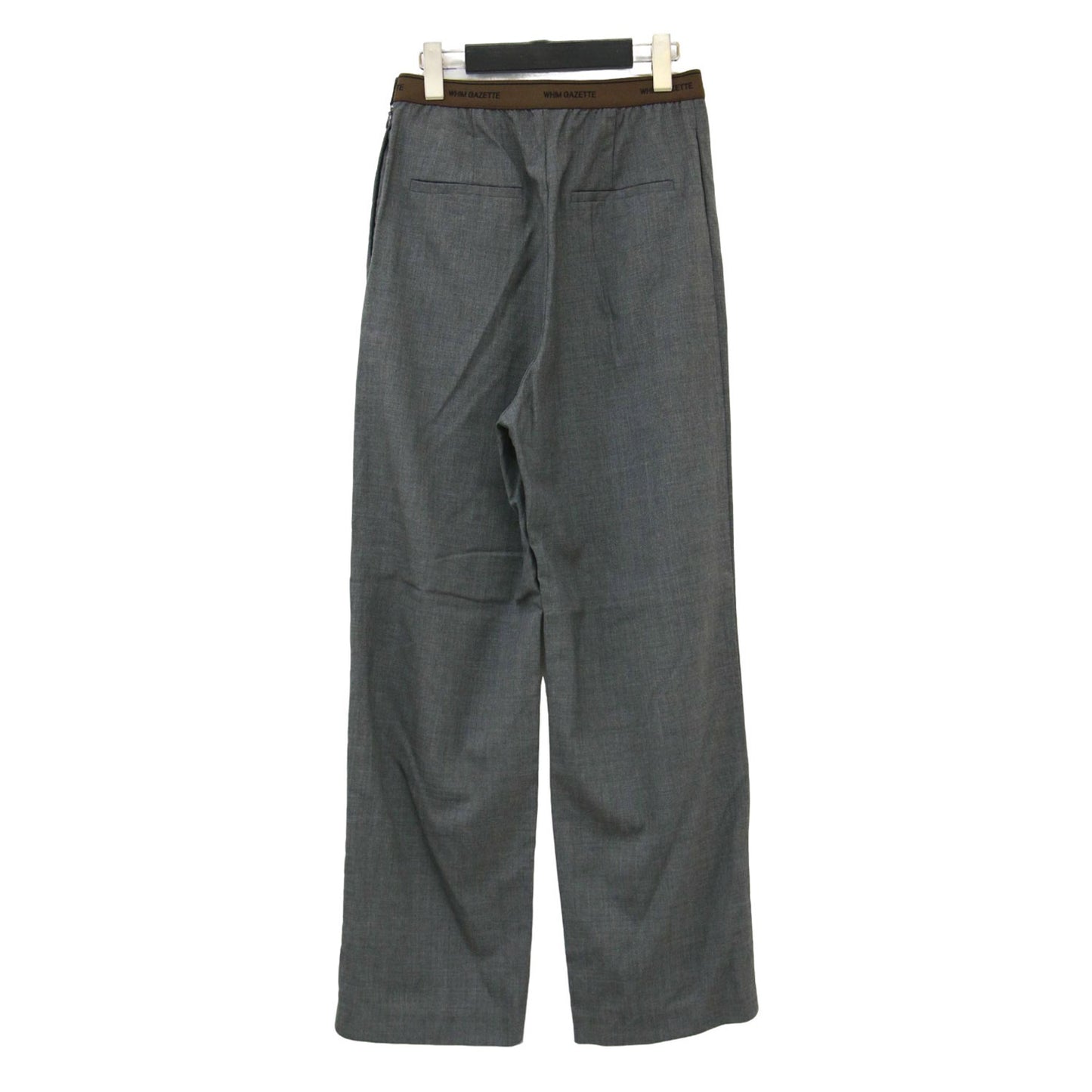 22秋冬 ウエストロゴ パンツ / スラックス トラウザーズ ウエストゴム ウール