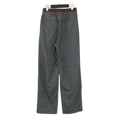 22秋冬 ウエストロゴ パンツ / スラックス トラウザーズ ウエストゴム ウール