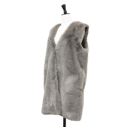24秋冬 エコファー ミドル ジレ / ECO FUR MIDDLE GILET ベスト Vネック フェイクファー