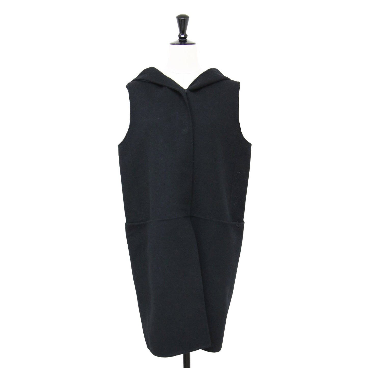 ウール フード付き ロング ベスト / CUCITO A MANO ジレ Iライン