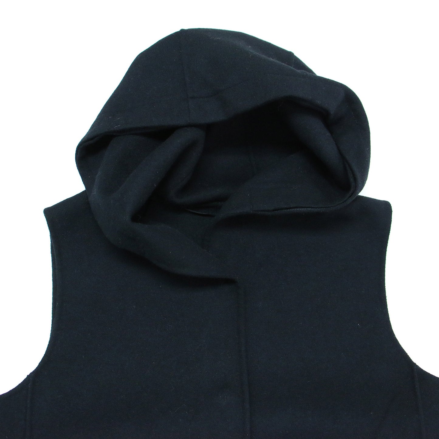 ウール フード付き ロング ベスト / CUCITO A MANO ジレ Iライン