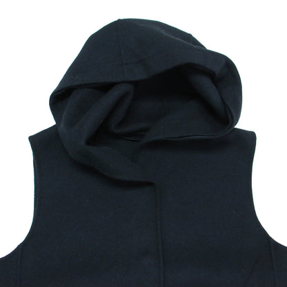 ウール フード付き ロング ベスト / CUCITO A MANO ジレ Iライン