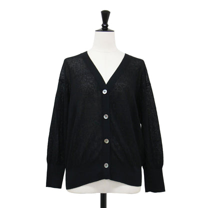 Primary Navy Label 24春夏 梨地 Vネック カーディガン / ニット 長袖 シアー リネン コットン