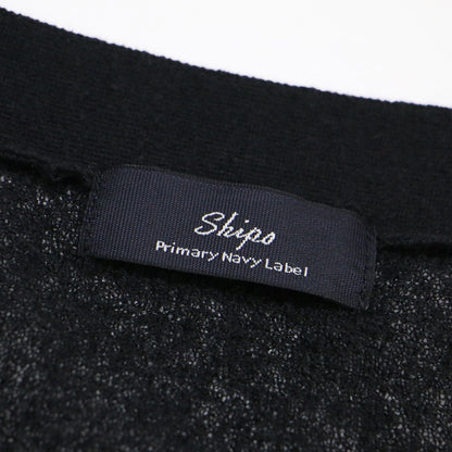 Primary Navy Label 24春夏 梨地 Vネック カーディガン / ニット 長袖 シアー リネン コットン