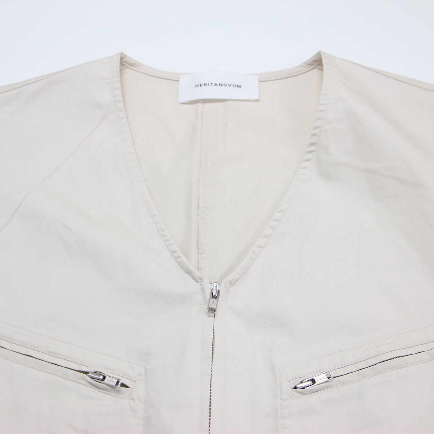 24春夏 Vネック サロペット / オールインワン ジップアップ コットン