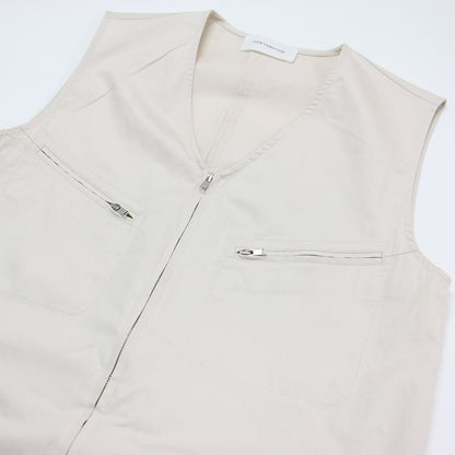 24春夏 Vネック サロペット / オールインワン ジップアップ コットン