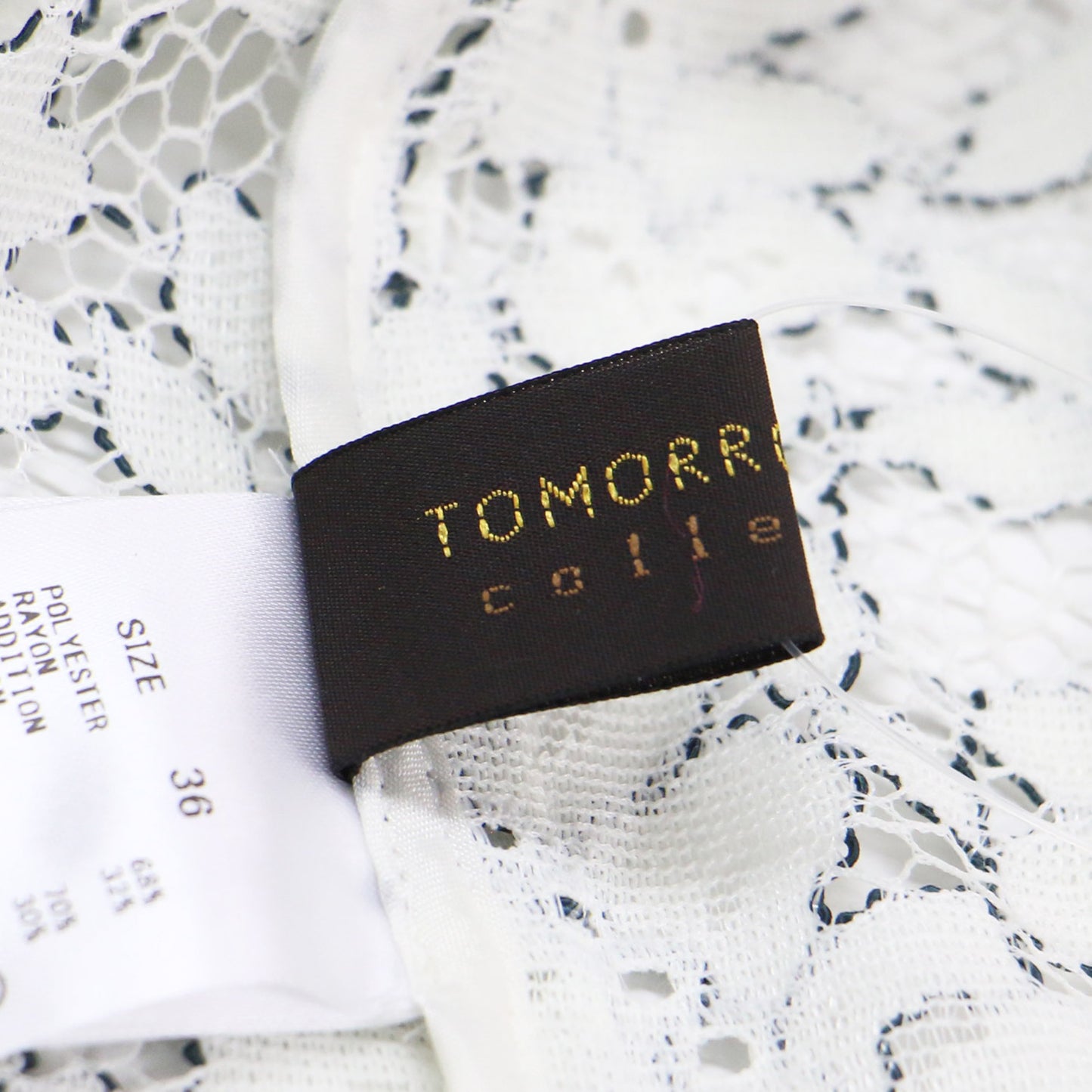 24秋冬 リーフコードレース ハーフスリーブ ブラウス / 半袖 スタンドカラー ボックスシルエット