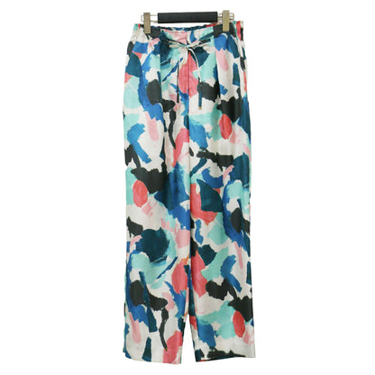 パッチペインティング プリント イージー ストレート パンツ / ワイドパンツ ドローストリング ウエストゴム