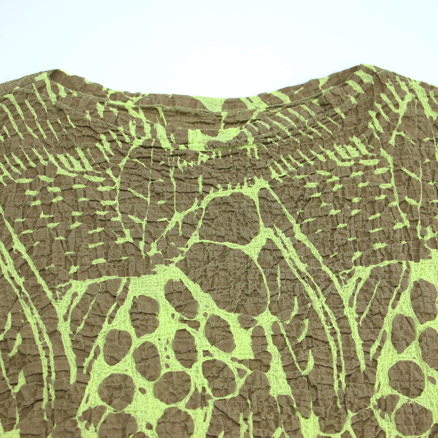 総柄 ノースリーブ ブラウス / プルオーバー フレンチスリーブ 半袖 ワイド シワ加工 コットン