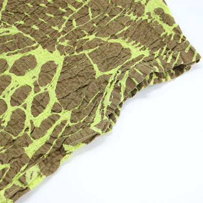 総柄 ノースリーブ ブラウス / プルオーバー フレンチスリーブ 半袖 ワイド シワ加工 コットン