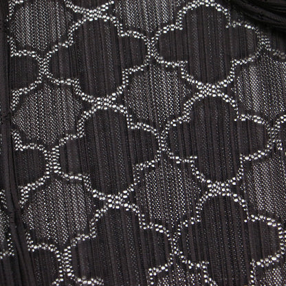 レース ロング カーディガン / ガウン 長袖 ボタンレス シアー スリット プリーツ ウォッシャブル