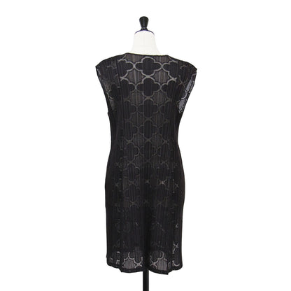 ノースリーブ レース チュニック / ワンピース プリーツ スリット シアー ウォッシャブル