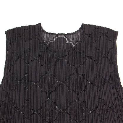 ノースリーブ レース チュニック / ワンピース プリーツ スリット シアー ウォッシャブル