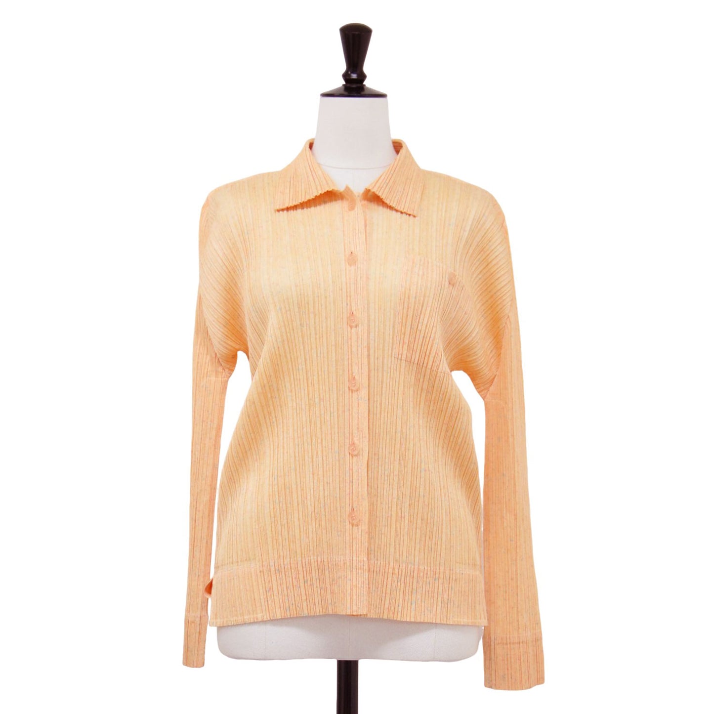 プリーツ シャツ / ブラウス カーディガン 長袖 ドット ウォッシャブル