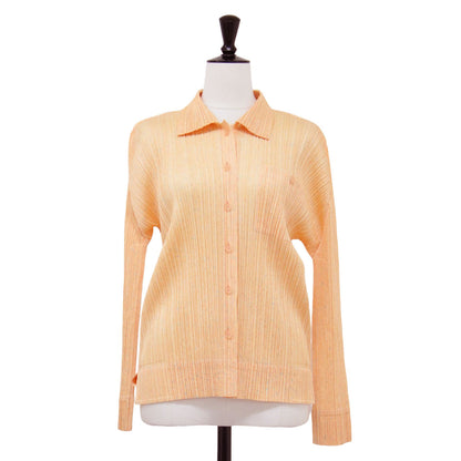 プリーツ シャツ / ブラウス カーディガン 長袖 ドット ウォッシャブル