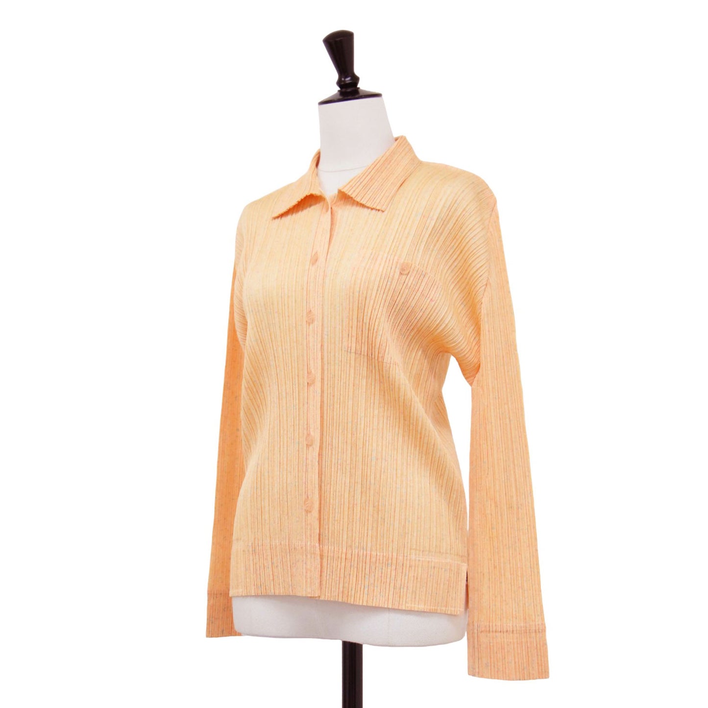 プリーツ シャツ / ブラウス カーディガン 長袖 ドット ウォッシャブル