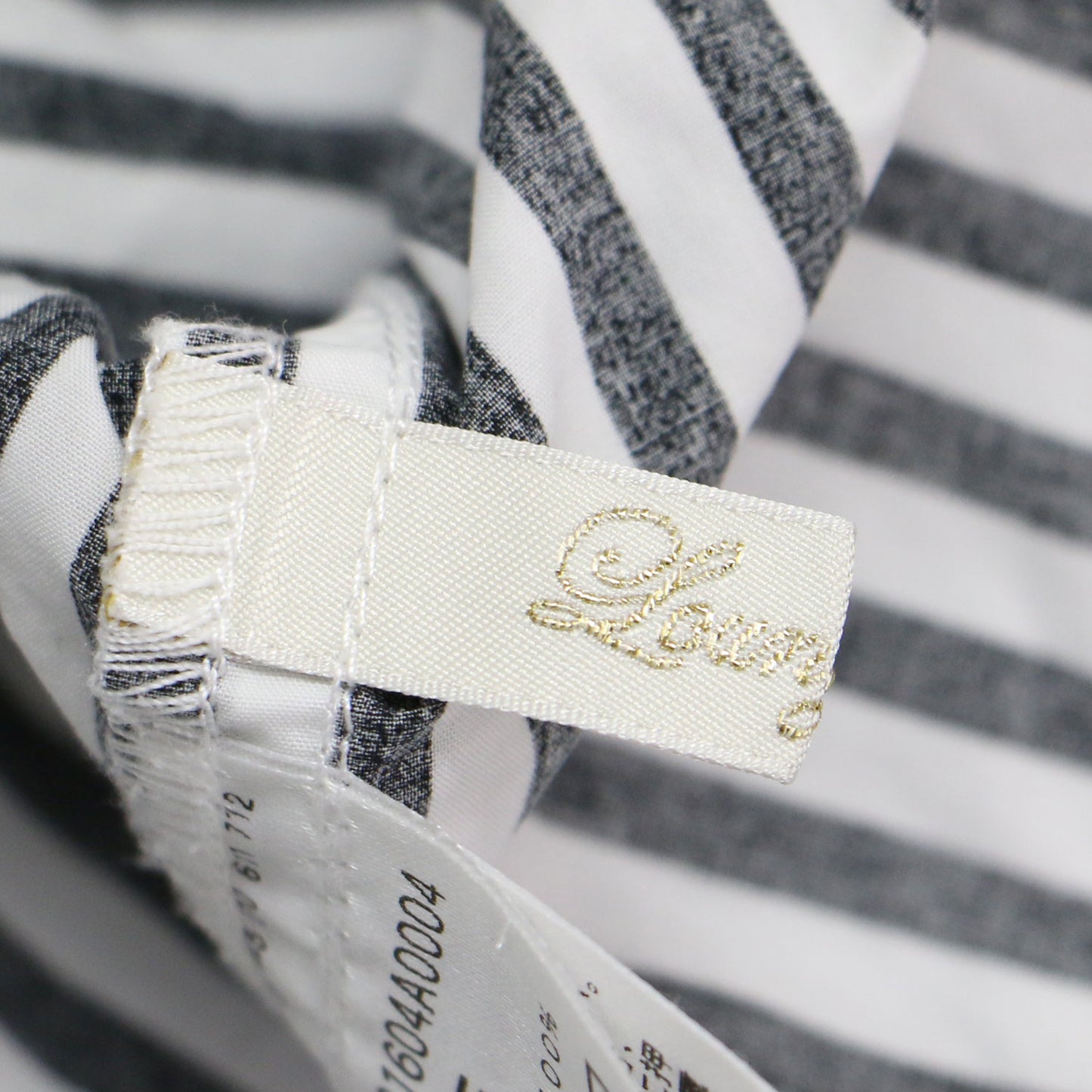 バンドカラー ストライプ シャツ / 長袖 ロング丈 ドロップショルダー ワイド コットン