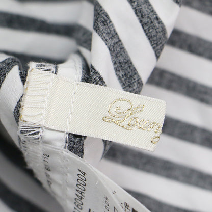 バンドカラー ストライプ シャツ / 長袖 ロング丈 ドロップショルダー ワイド コットン