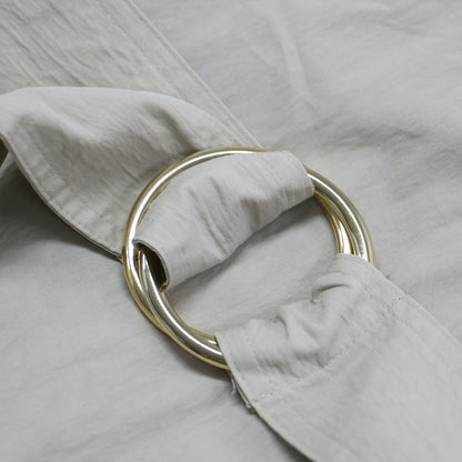 21春夏 ダンプ ロング シャツ ワンピース / 半袖 スキッパー ギャザー ベルト付き コットン