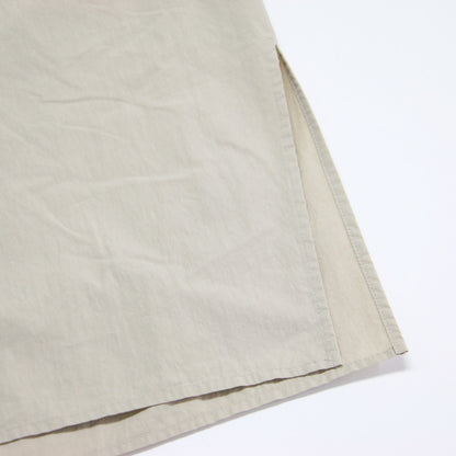 21春夏 ダンプ ロング シャツ ワンピース / 半袖 スキッパー ギャザー ベルト付き コットン