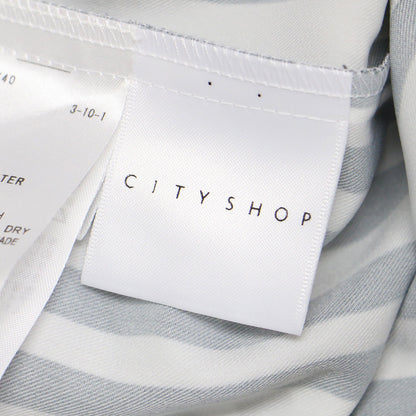 ストライプ プリント シャツ / STRIPE PRINT Vネック 長袖 ラウンドヘム ベンツ 比翼ボタン