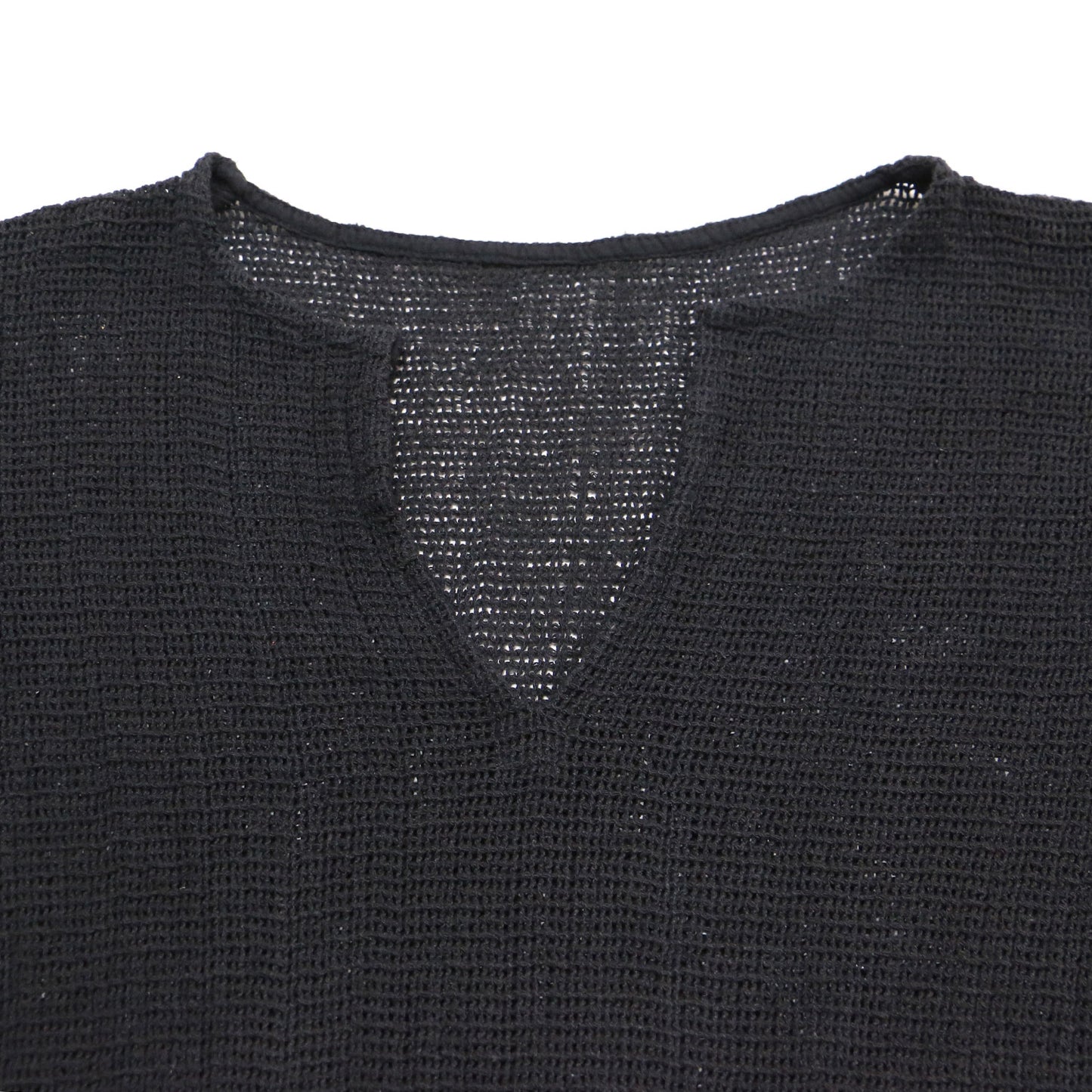 メッシュ スリット ドレス / Mesh Slit Dress ロングワンピース キーネック 長袖 スリット コットン