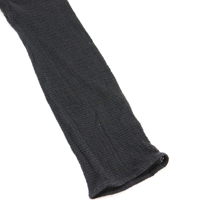 メッシュ スリット ドレス / Mesh Slit Dress ロングワンピース キーネック 長袖 スリット コットン