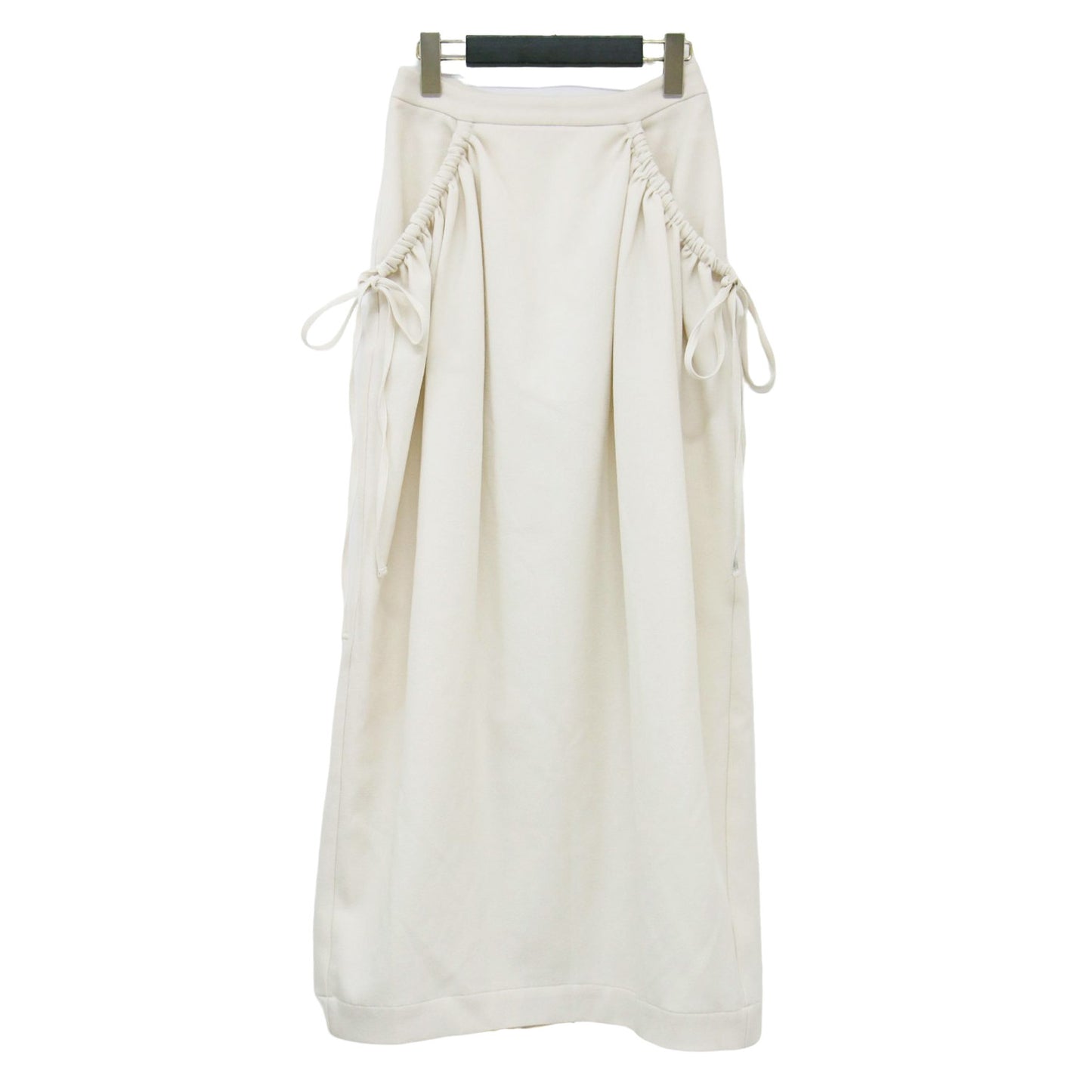 ドローストリング Iライン スカート / DRAWSTRING SKIRT マキシ丈 ギャザー スリット