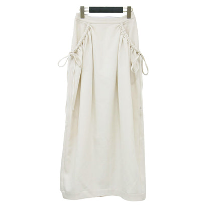 ドローストリング Iライン スカート / DRAWSTRING SKIRT マキシ丈 ギャザー スリット