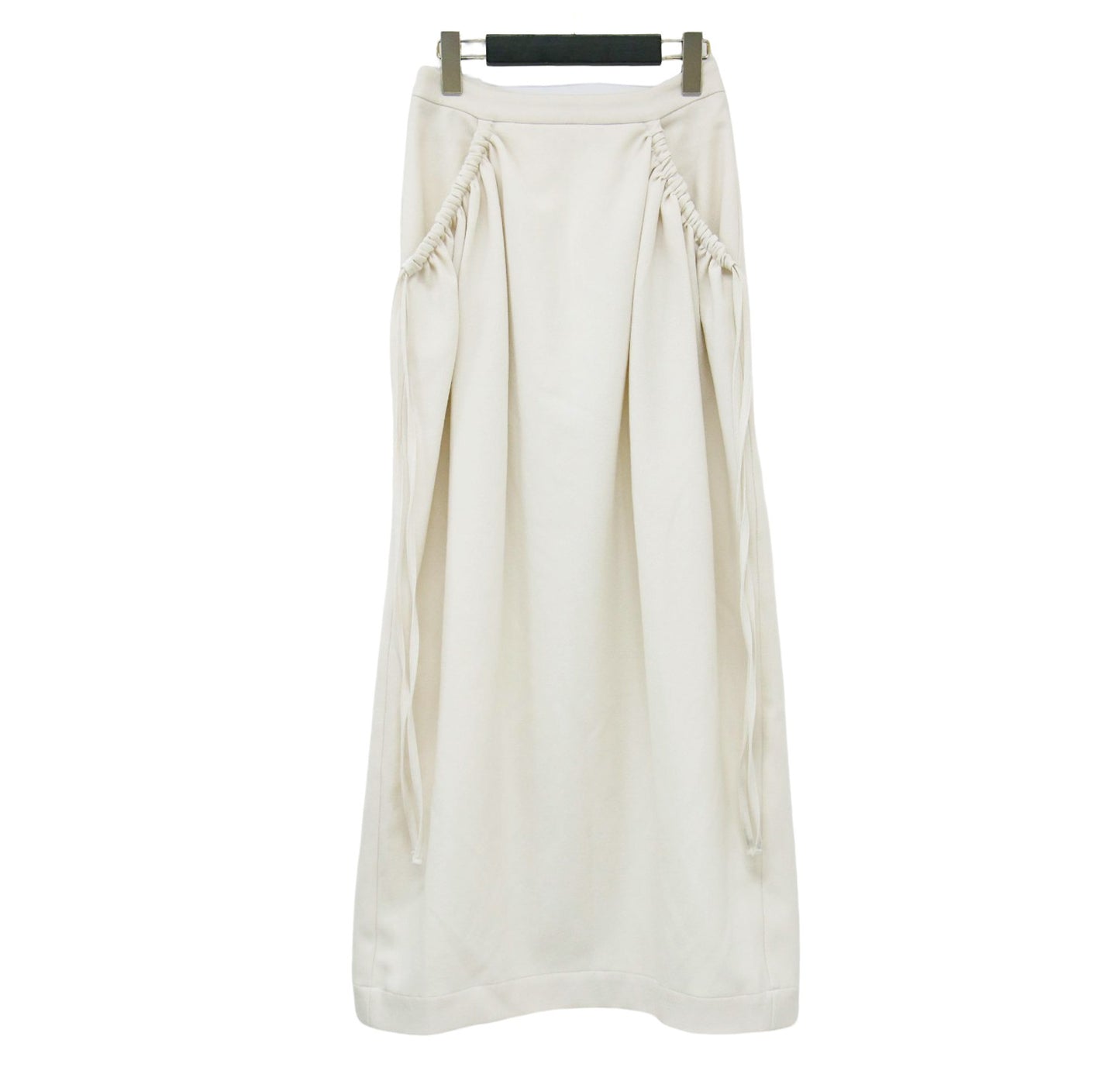 ドローストリング Iライン スカート / DRAWSTRING SKIRT マキシ丈 ギャザー スリット