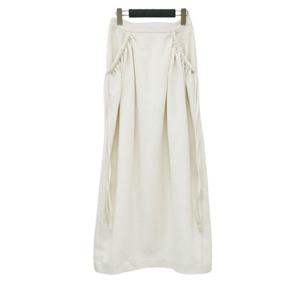 ドローストリング Iライン スカート / DRAWSTRING SKIRT マキシ丈 ギャザー スリット