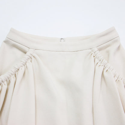 ドローストリング Iライン スカート / DRAWSTRING SKIRT マキシ丈 ギャザー スリット