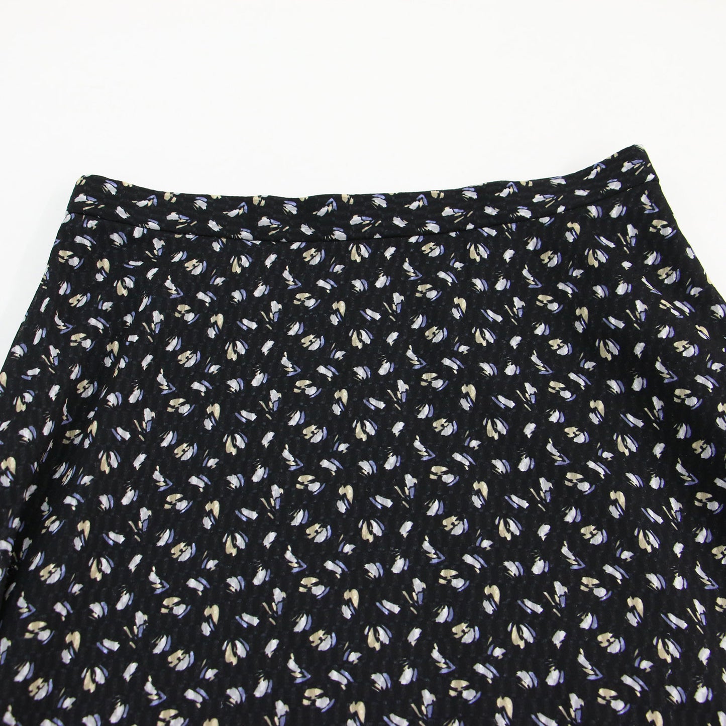 フラワーモチーフ ロングスカート / ミディ丈 ジャガード プリント アシンメトリー ヘム シフォン サイドジップ