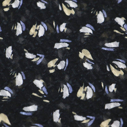 フラワーモチーフ ロングスカート / ミディ丈 ジャガード プリント アシンメトリー ヘム シフォン サイドジップ