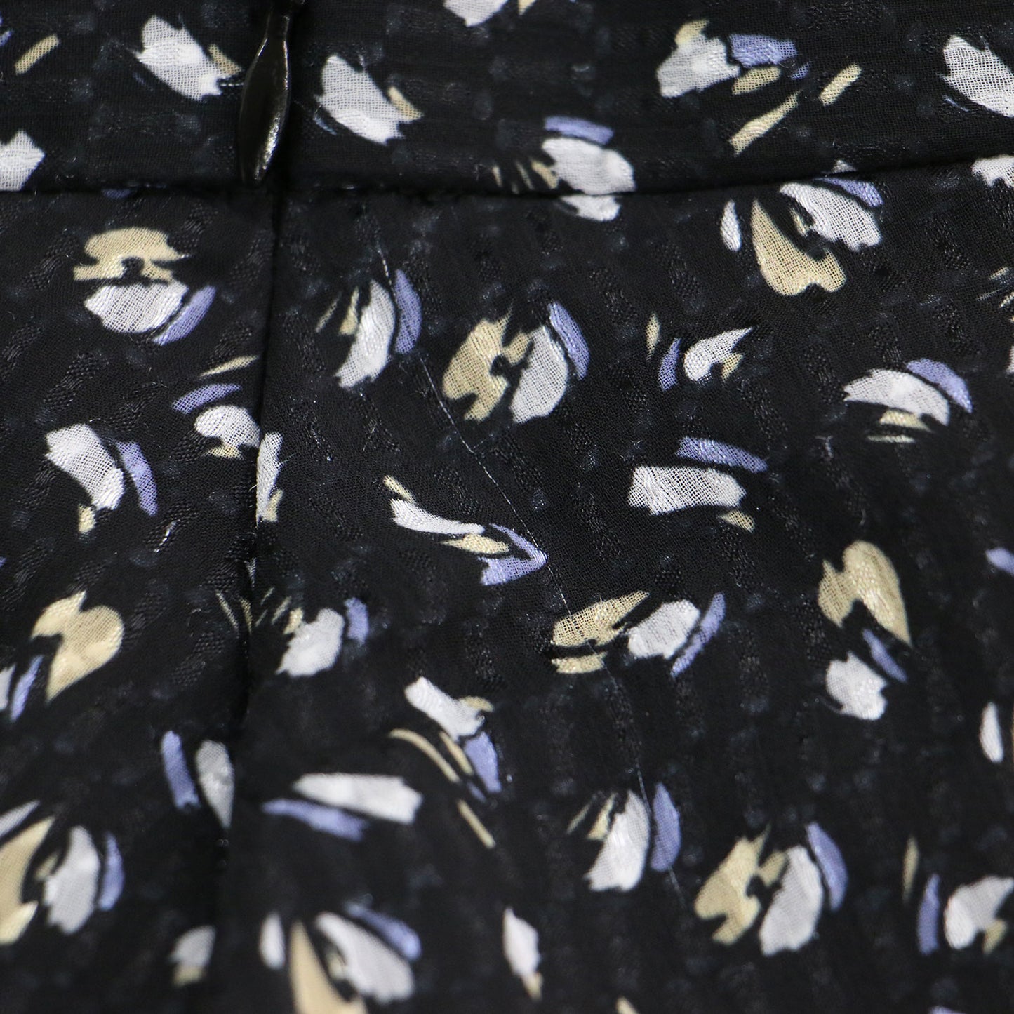 フラワーモチーフ ロングスカート / ミディ丈 ジャガード プリント アシンメトリー ヘム シフォン サイドジップ