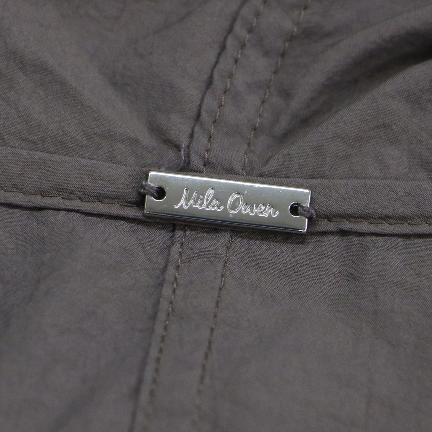 ウエスト絞り ユーティリティー ロングコート / フード ドロスト サイドスリット ナイロン