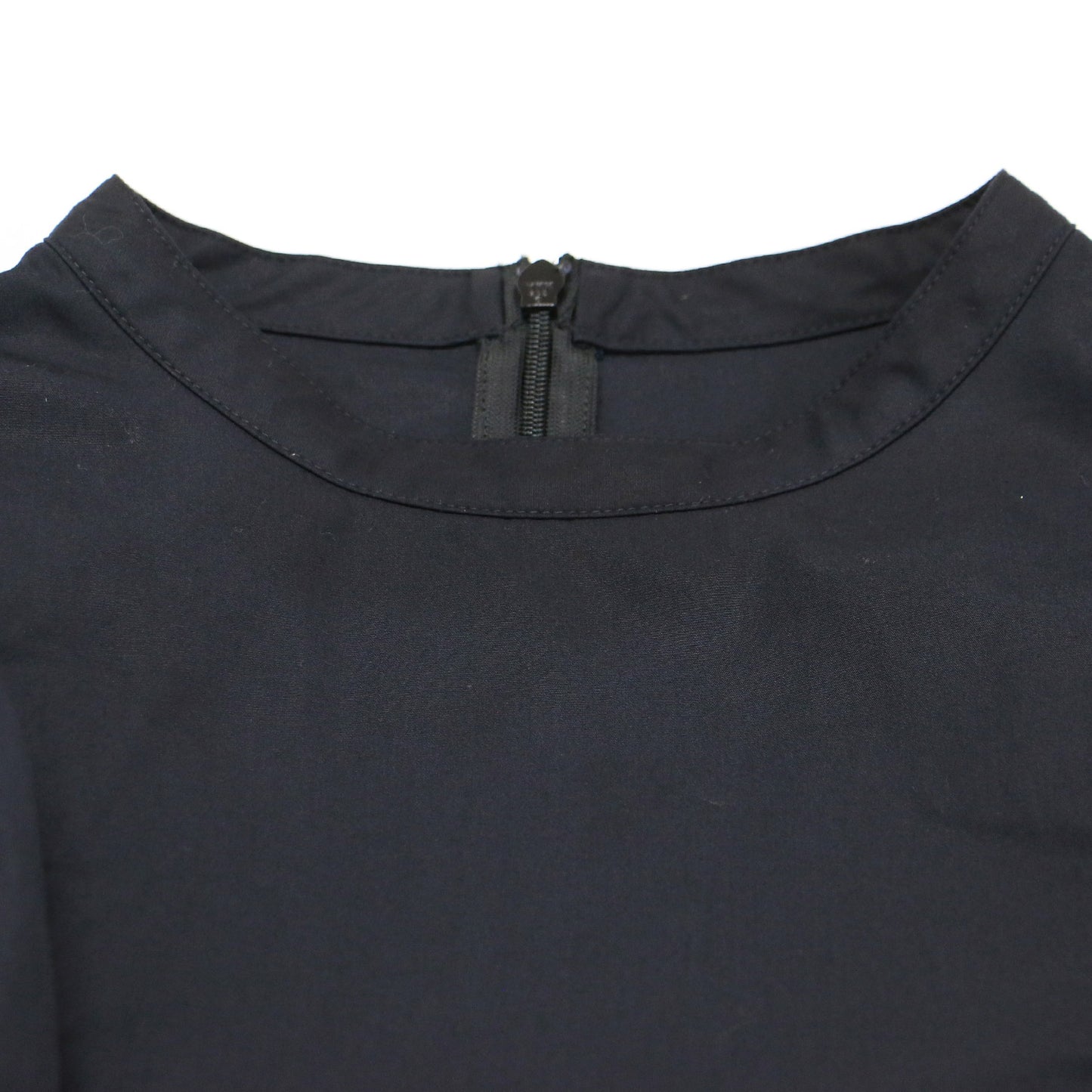 24春夏 コットン ブロード フリル ブラウス / 長袖 シャツ バンドカラー ギャザー