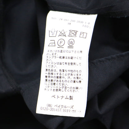 24春夏 コットン ブロード フリル ブラウス / 長袖 シャツ バンドカラー ギャザー