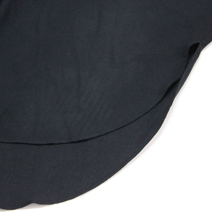 ノーカラー ドルマン シャツ / ブラウス 長袖 ラグラン ギャザー ワイド スリット