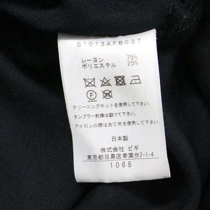 ノーカラー ドルマン シャツ / ブラウス 長袖 ラグラン ギャザー ワイド スリット