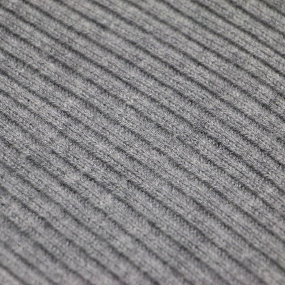 20秋冬 ウール リブ ビルドネック プルオーバー / ニット スタンドカラー 長袖 Iライン ミドルゲージ ワイド