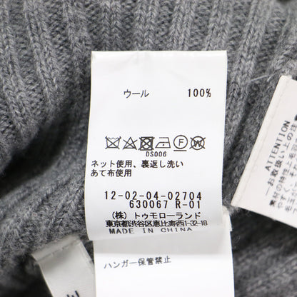 20秋冬 ウール リブ ビルドネック プルオーバー / ニット スタンドカラー 長袖 Iライン ミドルゲージ ワイド