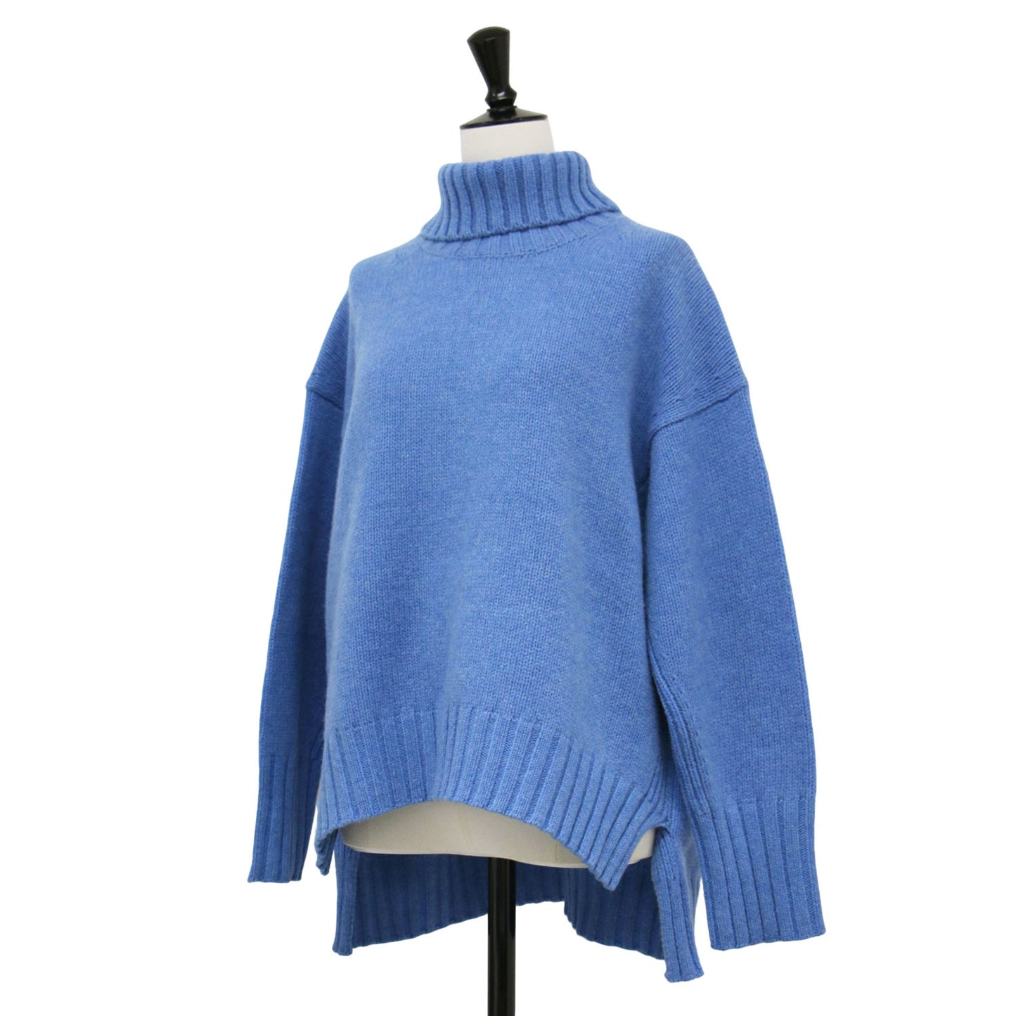 ウール カシミヤ ハイネック プルオーバー / ニット 長袖 ワイドシルエット スリット