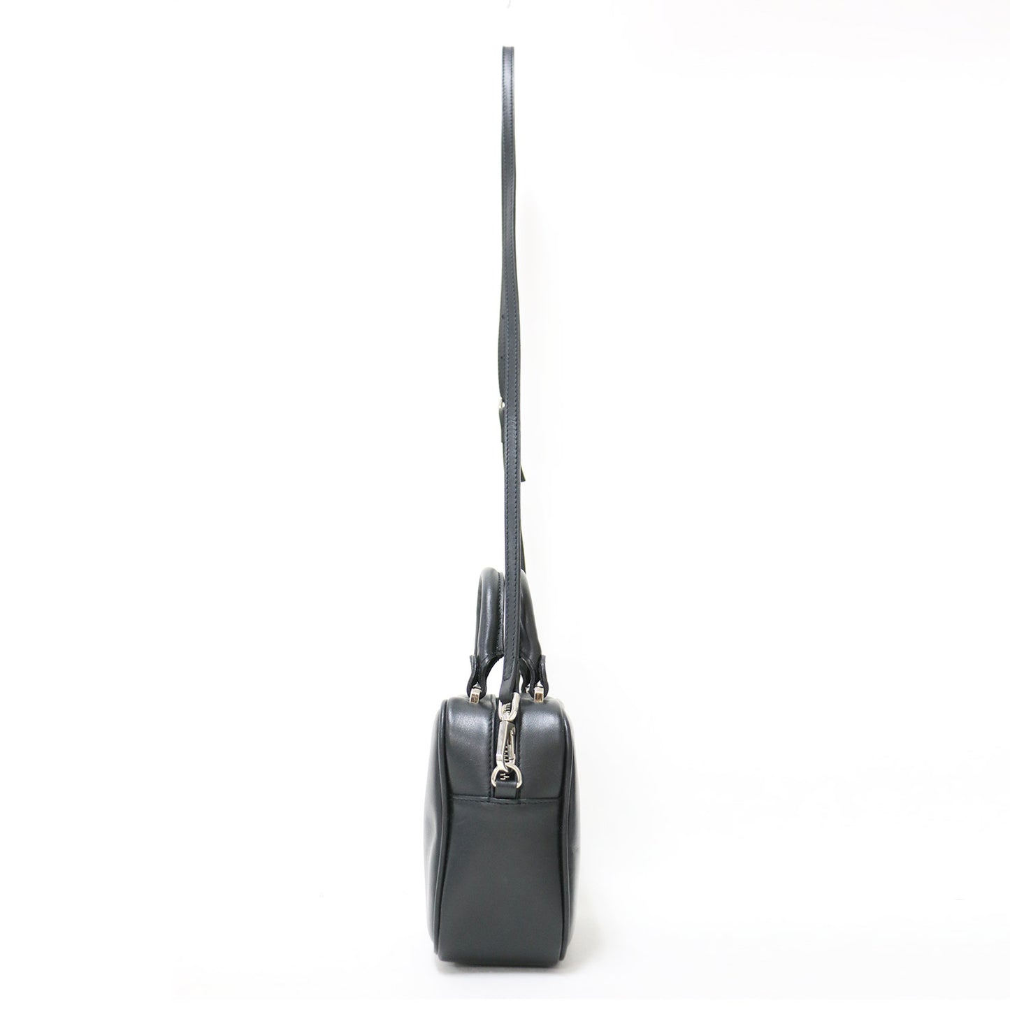 スクエア ミニ ボストンバッグ / ハンドバッグ 2WAY スムースレザー