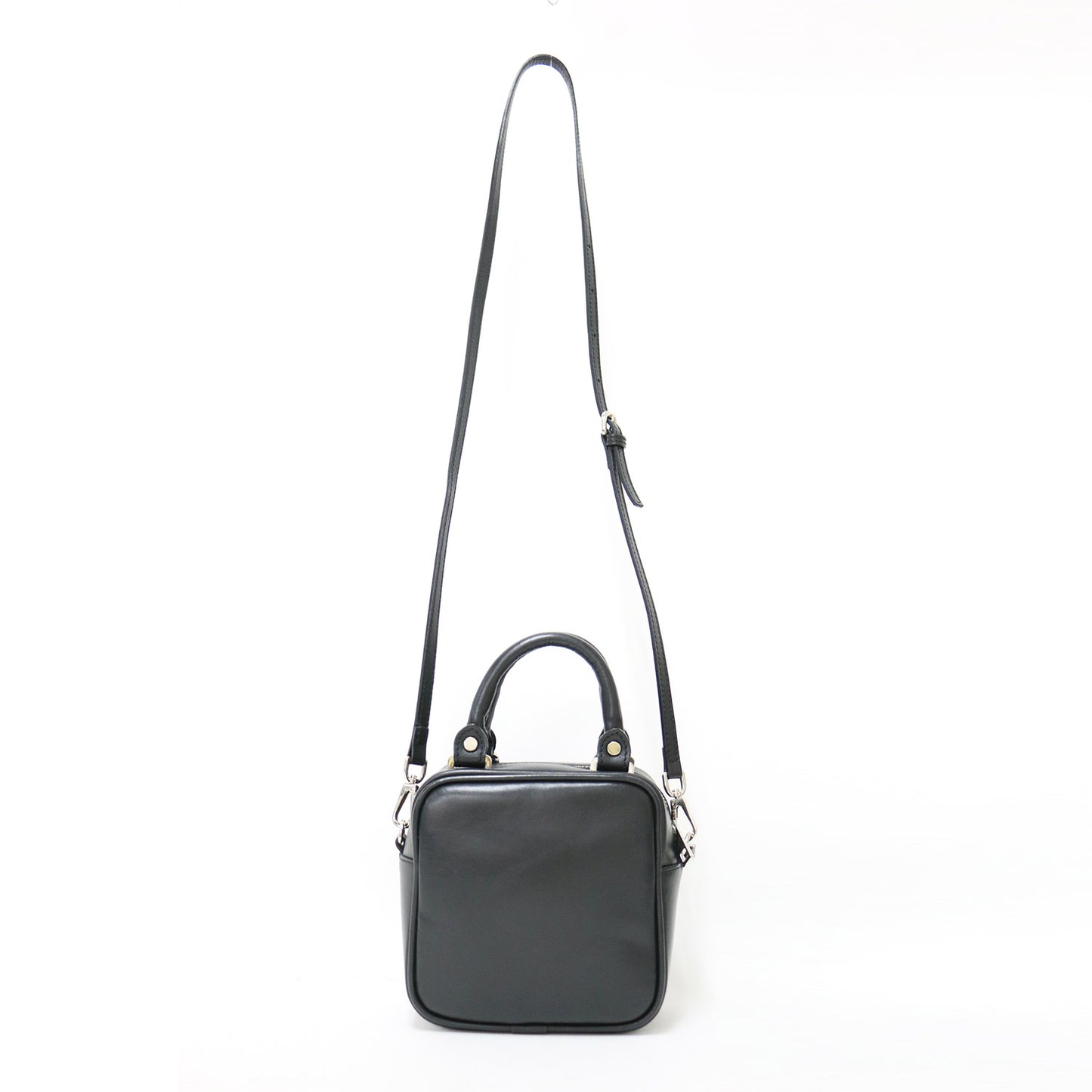 スクエア ミニ ボストンバッグ / ハンドバッグ 2WAY スムースレザー