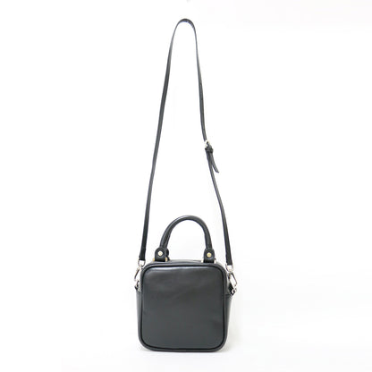 スクエア ミニ ボストンバッグ / ハンドバッグ 2WAY スムースレザー