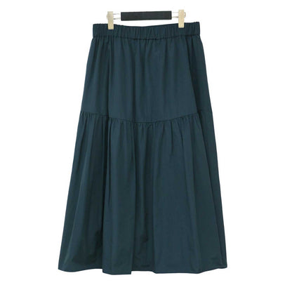 シンシアタフタ ギャザー スカート / ロング丈 ティアード ウエストゴム ウォッシャブル