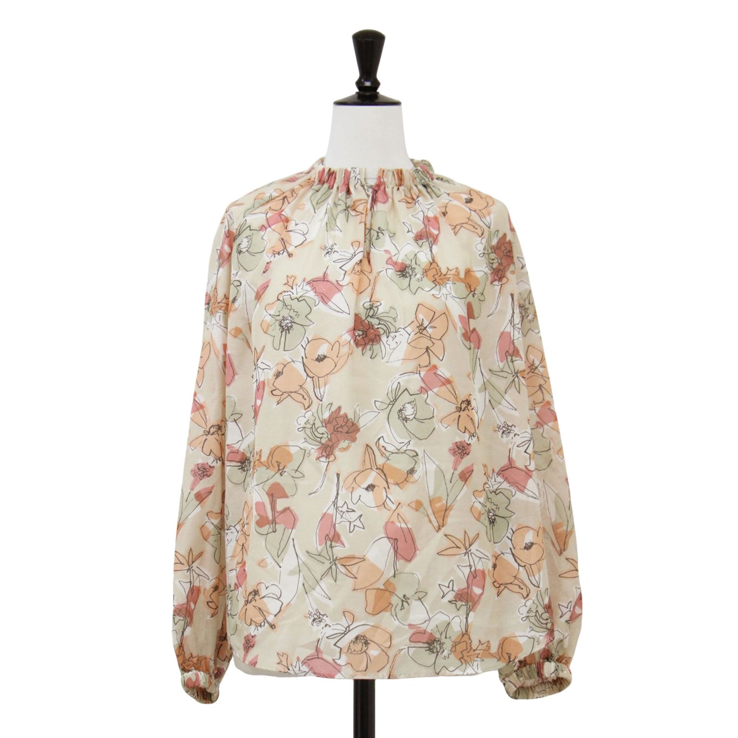 トゥモローランド ピオニープリントギャザーネックブラウス 2024