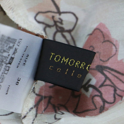 24春夏 ピオニー プリント ギャザーネック ブラウス / スキッパー スタンドカラー ラグランスリーブ 長袖 シアー