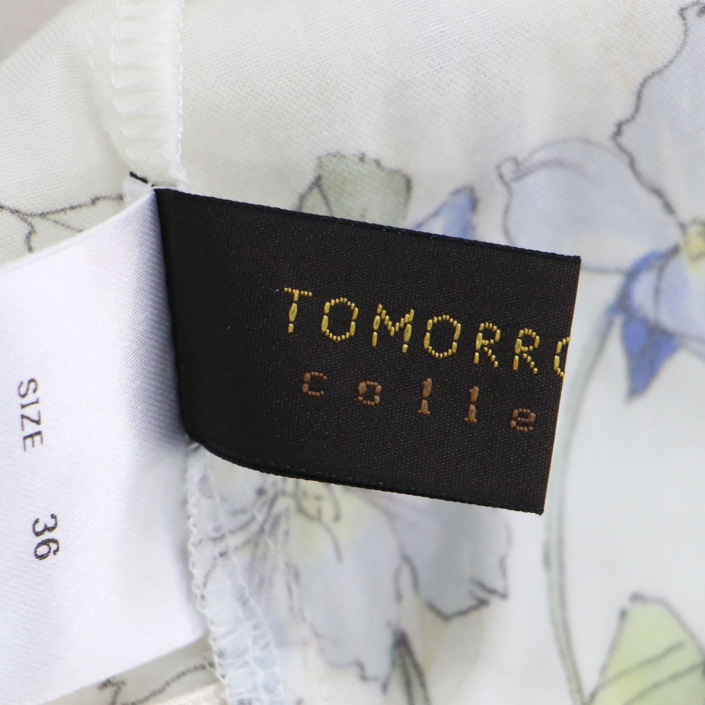 24春夏 パピヨン フラワープリント パフスリーブ ブラウス / プルオーバー 半袖 ラグランスリーブ タック コットン